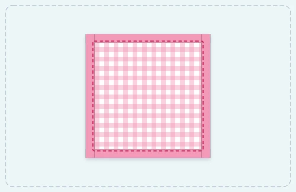 A square cloth napkin with a double-fold hem stitched along all four sides