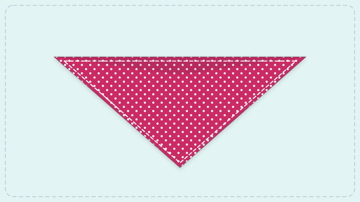 A square fabric bandana folded in half diagonally into a triangle