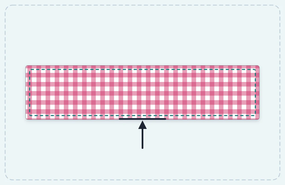The turned table runner with a line of topstitching around the edge that closes the turning gap