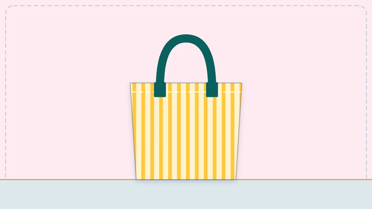 A finished tote bag with two handles
